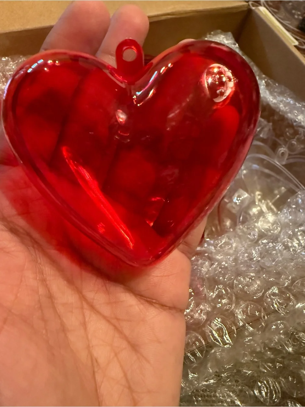Heart shaped Plastic case boxes red, clear, pink.- favors, gifts, valentine love